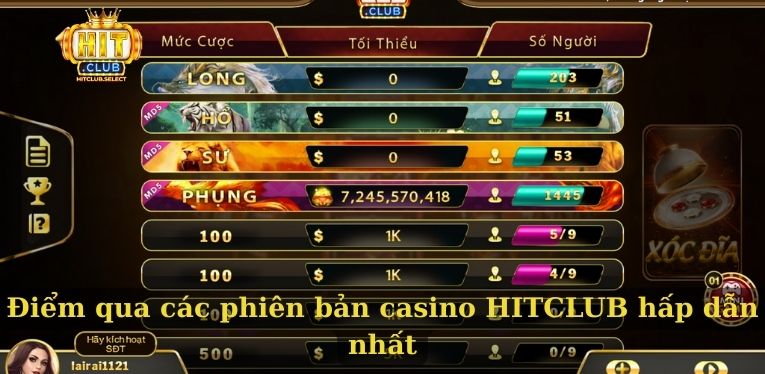 Casino HITCLUB - Khám phá thế giới game trực tuyến đỉnh cao 3 Điểm qua các phiên bản casino HITCLUB hấp dẫn nhất
